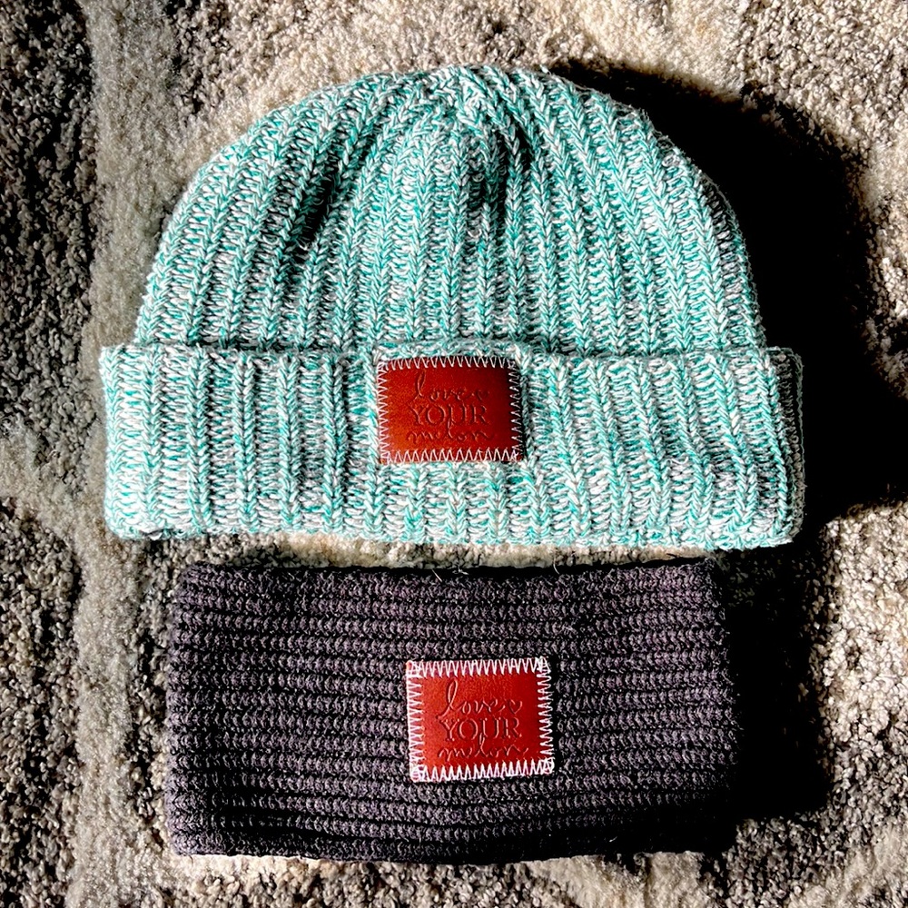 Love your melon beanie hat and head wrap ear warmer teal black